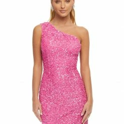 In Stock Ashley Lauren 4469 Royal Size 4 Cocktail Dress One Shoulder Asymmetrical Lace Up Back Corset Dresses