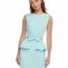 Ashleylauren Ashley Lauren 4475 Aqua Cocktail Dress Peplum Skirt Bow Detail Crew Neckline 2 Ashleylauren Ashley Lauren 4475 Aqua Cocktail Dress Peplum Skirt Bow Detail Crew Neckline