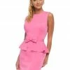 Ashleylauren Ashley Lauren 4475 Pink Cocktail Dress Peplum Skirt Bow Detail Crew Neckline 1 Ashleylauren Ashley Lauren 4475 Pink Cocktail Dress Peplum Skirt Bow Detail Crew Neckline