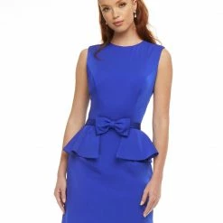 Ashleylauren Ashley Lauren 4475 Aqua Cocktail Dress Peplum Skirt Bow Detail Crew Neckline 16 Ashleylauren Ashley Lauren 4475 Aqua Cocktail Dress Peplum Skirt Bow Detail Crew Neckline
