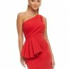 Ashleylauren Ashley Lauren 4478 Red Cocktail Dress One Shoulder Ruching Crepe Fitted Ruffle Waist 1 Ashleylauren Ashley Lauren 4478 Red Cocktail Dress One Shoulder Ruching Crepe Fitted Ruffle Waist