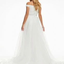 Ashleylauren Ashley Lauren 1739 Long Organza Overskirt Wire Hem Pageant Prom Layer Pageant