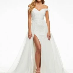 Ashleylauren Ashley Lauren 1739 Long Organza Overskirt Wire Hem Pageant Prom Layer Pageant