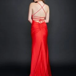 Nina Canacci 6567 Long Straight Prom Dress Pageant Gown Backless Corset Fitted