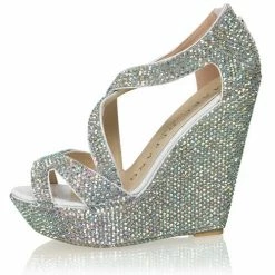 Formal Shoes Marc Defang AUTUMN AB CRYSTAL Platform Pageant Wedge Heel Prom Shoes