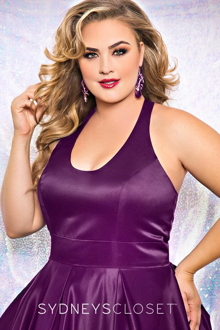 Discontinued Sydneys Closet SC 7293 Scoop Neckline Open Back A Line Prom Dress Satin Long Formal Long Sleeve Dresses 8 Discontinued Sydneys Closet SC 7293 Scoop Neckline Open Back A Line Prom Dress Satin Long Formal Long Sleeve Dresses