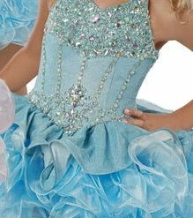 In Stock Ritzee Girls 282 Size 2 Cupcake Pageant Short Ruffle Glitter Shimmer Glitz Collar Dress