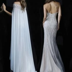 Mermaid Dresses Jovani 45566 Long Fitted Embellished Mermaid Dress Evening Gown Pageant Cape 12 Mermaid Dresses Jovani 45566 Long Fitted Embellished Mermaid Dress Evening Gown Pageant Cape