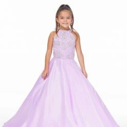 In Stock Ashley Lauren 8050 Lilac Size 8 Kids Pageant Dress Ball Gown With Pearl & Crystal Bodice Ballgown Dresses