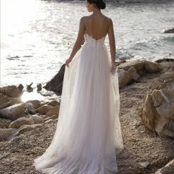 White One Bridal BETHANY Pronovias Wedding Dress Shimmer Tulle 3d Floral Plunging Neckline 13 White One Bridal BETHANY Pronovias Wedding Dress Shimmer Tulle 3d Floral Plunging Neckline