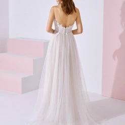 White One Bridal BETHANY Pronovias Wedding Dress Shimmer Tulle 3d Floral Plunging Neckline 11 White One Bridal BETHANY Pronovias Wedding Dress Shimmer Tulle 3d Floral Plunging Neckline