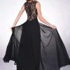 In Stock Adagio BM165 Long V Neck Lace Chiffon Formal Evening Dress Size 22 Plus Size Cashmere
