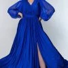 Johnathan Kayne For Sydney's Closet JK2209 Plus Sized Prom Dress Chiffon Long Sleeves JK 2009