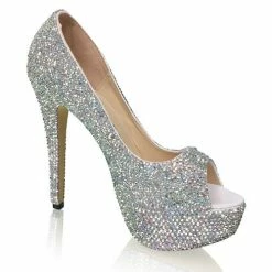 Marc Defang Barbi AB Crystal Platform Heel Prom Shoe 6 Inch