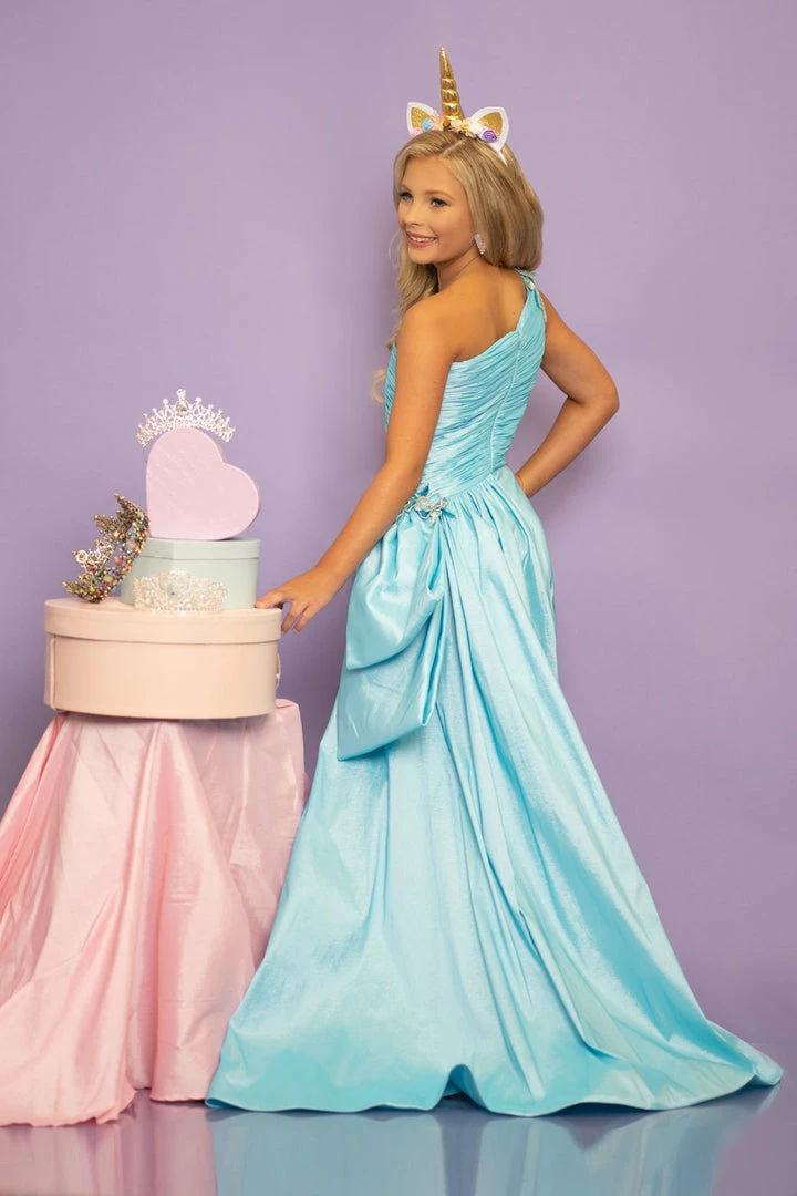 Sugar Kayne C122 Girls One Shoulder Romper Layer Overskirt Pageant Ruched 6 Sugar Kayne C122 Girls One Shoulder Romper Layer Overskirt Pageant Ruched