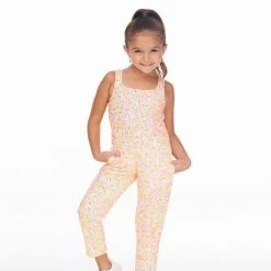 Ashley Lauren Kids Sequin Dresses Ashley Lauren 8025 Kids Tank Style Fully Beaded Romper Sequin Straight Pants