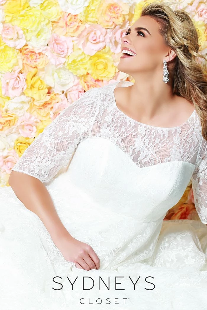 Long Sleeve Dresses Sydney's Closet SC5216 Lace Sleeves A Line Plus Sized Wedding Dress SC 5216 Charlotte 8 Long Sleeve Dresses Sydney's Closet SC5216 Lace Sleeves A Line Plus Sized Wedding Dress SC 5216 Charlotte