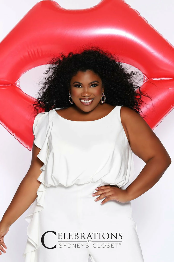 Sydney's Closet CE2014 Plus Sized Jumpsuit One Shoulder Ruffle Pants Suit CE 2014 Jumpsuits & Rompers 7 Sydney's Closet CE2014 Plus Sized Jumpsuit One Shoulder Ruffle Pants Suit CE 2014 Jumpsuits & Rompers