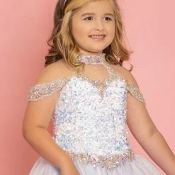 Sugar Kayne C103 Long Metallic Girls Pageant Dress Sequin Velvet Gown 18 Sugar Kayne C103 Long Metallic Girls Pageant Dress Sequin Velvet Gown