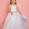 Sugar Kayne C103 Long Metallic Pastel Girls Pageant Dress Sequin Velvet Gown Ballgown Dresses