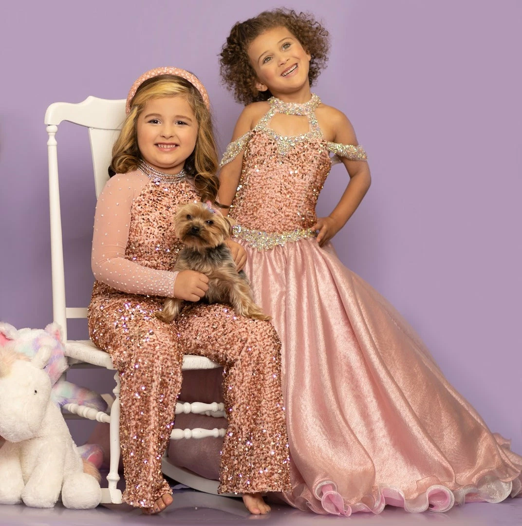 Jumpsuits & Rompers Sugar Kayne C104 Girls Sequin Velvet Jumpsuit Long Sleeve Pageant Dress Overskirt 5 Jumpsuits & Rompers Sugar Kayne C104 Girls Sequin Velvet Jumpsuit Long Sleeve Pageant Dress Overskirt