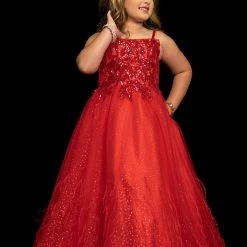 Discontinued Sugar Kayne C109 Long A Ling Girls Glitter Feather Pageant Dress Off The Shoulder Ballgown Dresses