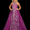Sugar Kayne C112 Girls Long Sequin Halter Pageant Dress Overskirt Preteen Gown Ballgown Dresses