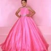 In Stock Sugar Kayne C114 Size 4, 14 Girls A Line Organza Pageant Dress Ballgown Pastel Gown High Neck Barbie Pink Ballgown Dresses