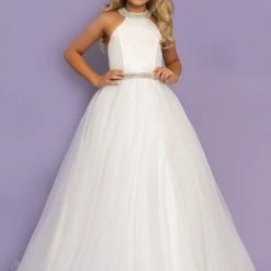 In Stock Ballgown Dresses Sugar Kayne C114 Size 12 ROYAL Girls A Line Organza Pageant Dress Ballgown Pastel Gown High Neck