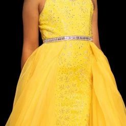 Sugar Kayne C117 Long Lace Girls V Neck Pageant Dress Organza Overskirt Gown 15 Sugar Kayne C117 Long Lace Girls V Neck Pageant Dress Organza Overskirt Gown