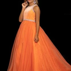 Sugar Kayne C124 Girls Velvet Bodice Organza Ballgown Pageant Dress Ballgown Dresses