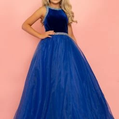 Sugar Kayne C124 Girls Velvet Bodice Organza Ballgown Pageant Dress Ballgown Dresses