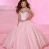 In Stock Sugar Kayne C150 A Line Girls Ballgown Pageant Dress Size 2 Blush Off The Shoulder Long Cape Ballgown Dresses