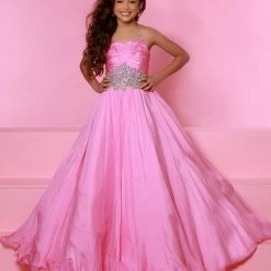 Sugar Kayne C151 Ballgown Draped Cape Embellished Girls Pageant Dress Ballgown Dresses