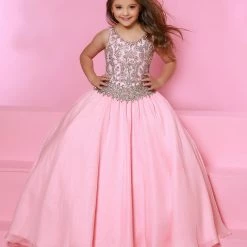 Ballgown Dresses Sugar Kayne C155 Chiffon Embellished Bodice Girls Pageant Dress Ballgown