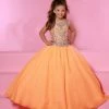 Sugar Kayne C161 Long A Line Girls Pageant Dress Embellished Bodice Keyhole Ballgown Dresses