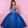 In Stock Sugar Kayne C163 Long Girls Pageant Dress Off The Shoulder Keyhole Back Royal Size 8 Ballgown Dresses
