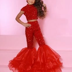 Backless Dresses Sugar Kayne C164 Girls Two Piece Fun Fashion Jumpsuit Pageant Bell Bottom Backless