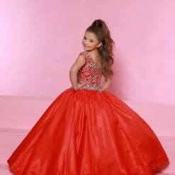 Sugar Kayne C166 Long A Line Girls Pageant Dress Off The Shoulder Gown