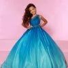 Sugar Kayne C169 Long Girls Pageant Ballgown Ombre One Shoulder Dress