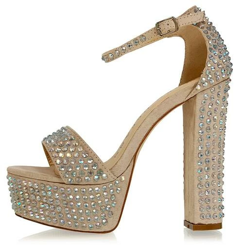 Marc Defang CAROLINE CUBAS Platform Pageant Heel Prom Shoe Wide AB Crystal 5 Marc Defang CAROLINE CUBAS Platform Pageant Heel Prom Shoe Wide AB Crystal