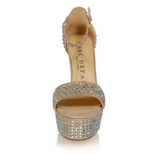 Marc Defang CAROLINE CUBAS Platform Pageant Heel Prom Shoe Wide AB Crystal 6 Marc Defang CAROLINE CUBAS Platform Pageant Heel Prom Shoe Wide AB Crystal