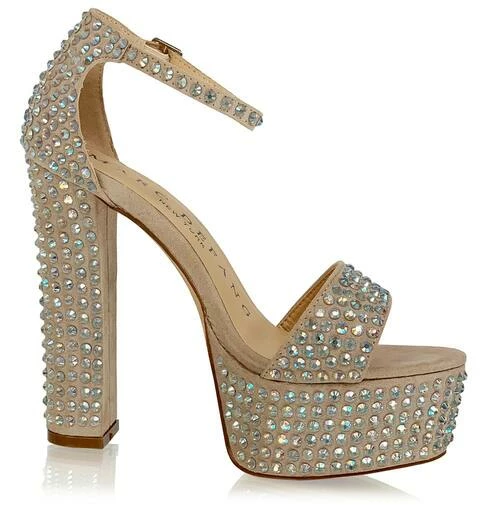 Marc Defang CAROLINE CUBAS Platform Pageant Heel Prom Shoe Wide AB Crystal 8 Marc Defang CAROLINE CUBAS Platform Pageant Heel Prom Shoe Wide AB Crystal