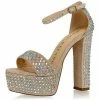 Marc Defang CAROLINE CUBAS Platform Pageant Heel Prom Shoe Wide AB Crystal
