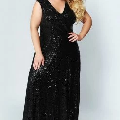 Sydney's Closet CE1801 Long Sequin Plus Size Prom Dress Formal Evening Gown Sequin Dresses