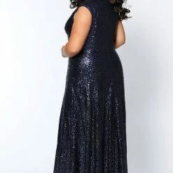 In Stock Sydney's Closet CE1801 Long Sequin Plus Size 16 Prom Dress Formal Evening Gown