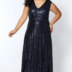 In Stock Sydney's Closet CE1801 Size 24 Long Sequin Plus Size Prom Dress Formal Evening Gown