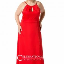 In Stock Sydney's Closet 1803 Size 16 Long High Neck Formal Prom Dress Evening Gown