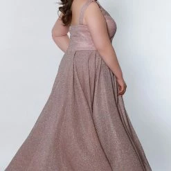 Sydney's Closet SC7313 Shimmer Prom Dress With Overskirt Plus Sized SC 7313 Sydney's Closet And Tease Prom