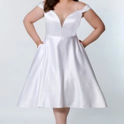 Sydney's Closet CE2011 Off The Shoulder Cocktail Dress Below The Knee A Line Sydney's Closet And Tease Prom